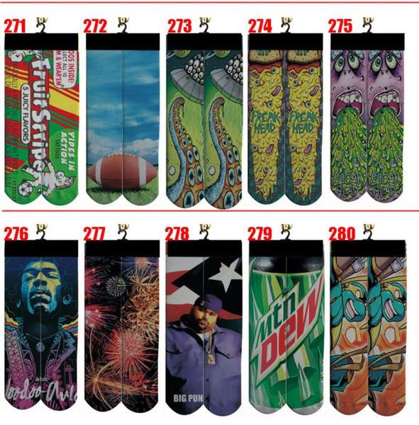 

popular designer 3d socks men women kids cotton skateboard printed hip hop custom design 100pcs50pairs8495845, Black