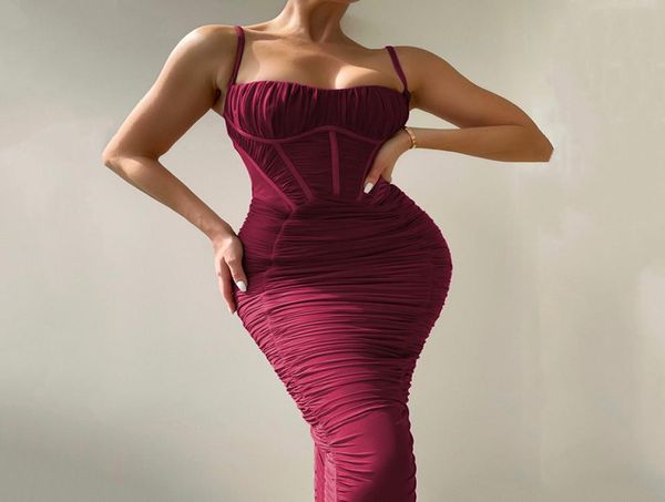 

european and american dresses women039s suspender pleated long skirt 2022 autumn new fashion temperament tight backless dr4341828, Black;gray