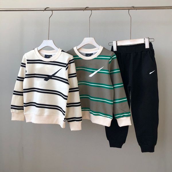 

baby tracksuits kids designer clothing sets toddler new luxury print fashion letter jackets casual sports style sweatshirt boys clothes, White