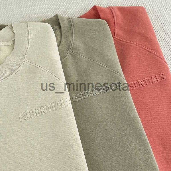 

men's hoodies sweatshirts 2023ss oversized men's essentials flocking sweatshirts fashion cotton hoodies high street hip hop sweats, Black