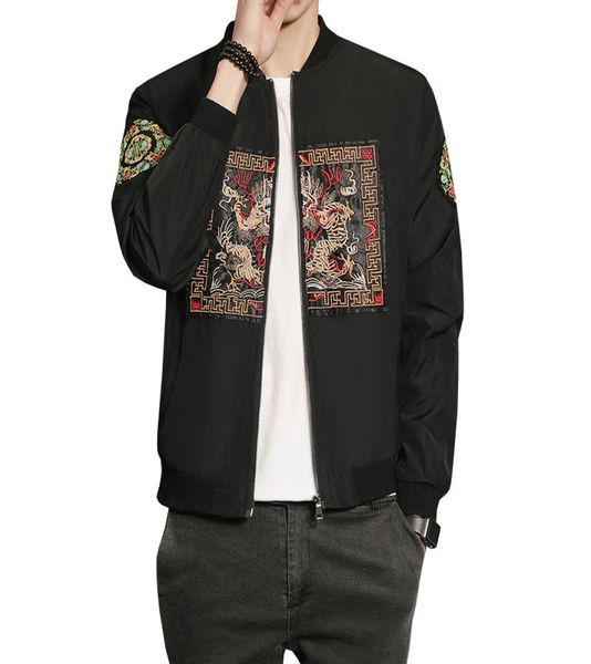 

fashion chinese long pao spring men bomber jacket slim fit sleeve casual coats windbreaker 5xlm2333812, Black;brown