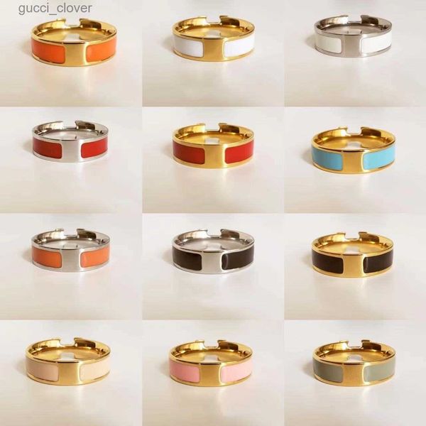 

luxury designer jewelry love ring trend stainless steel classic enamel rings couple models all-match temperament birthday christmas gift, Silver