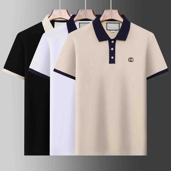 

men polos boss designer polo shirt mens luxury short sleeve casual t shirt high street fashion pure cotton solid color classic breathable sp, White;black