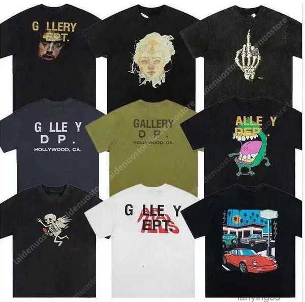 

galleries tee depts t shirts designer mens women summer fashion letter print cottons loose casual luxurys street short sleeve clothes size, White;black