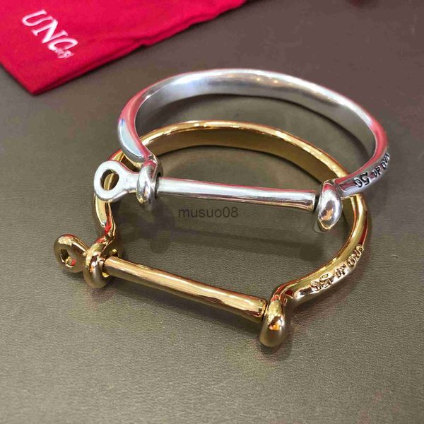 

bangle selling european and american original fashion electroplating 925 silver 14 k gold lock design bracelet jewelry gift j230819, Black