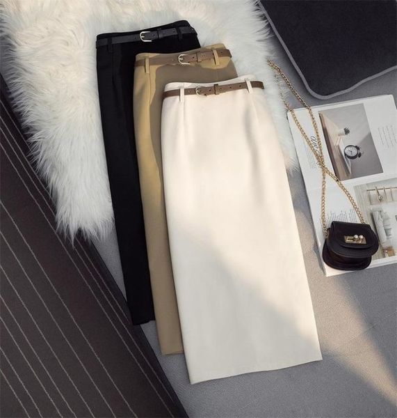 

skirts bodycon business pencil blue split a line white zip up maxi long black jupe faldas korean style female high waist clothessk6487848