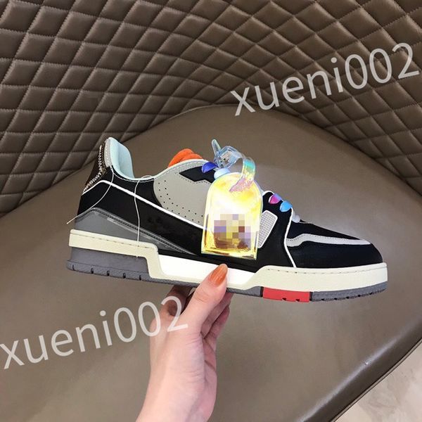 

2023 new luxury men women leather sneakers leather flat trainers black mesh lace-up casual shoes outdoor runner trainers sport shoes size39-