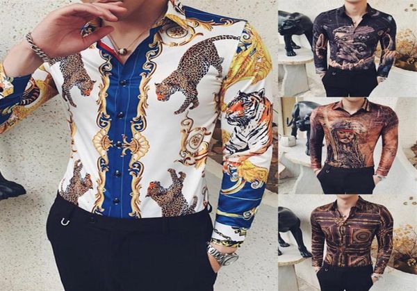 

2019 brand clothing shirt men camisa masculina long sleeve four slim fit casual shirts summer brand new mens club social 22822408097, White;black