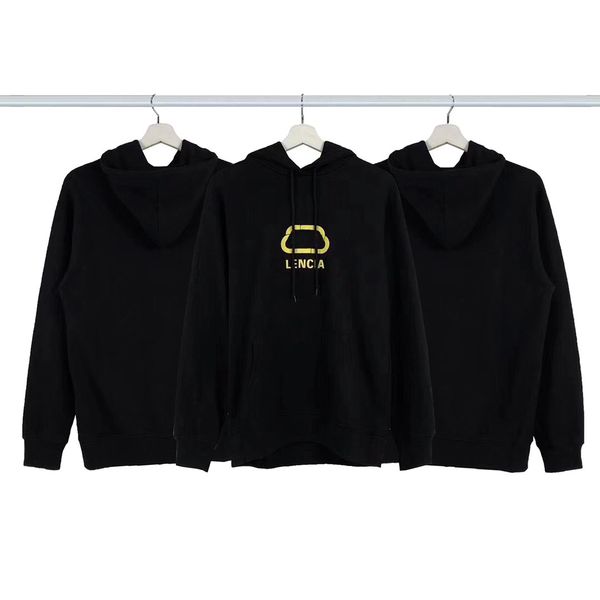 

blcg lencia autumn winter oversize hoodies men carbonized compact spinning fabric wardrobe essentials sweatshirts warm plus size brand cloth, Black