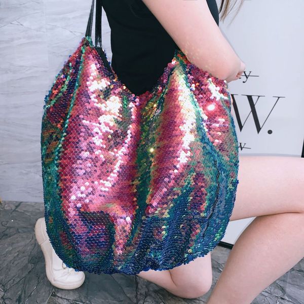 

evening bags sequin handbags korean version of oneshoulder diagonal simple cloth large capacity women's 230818