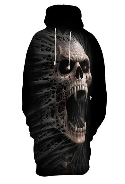 

2020 skull 3d hoodie sweatshirt men039s and women039s pullover punk style hip hop rock sweatshirt cool men039s long sleev3854944, Black