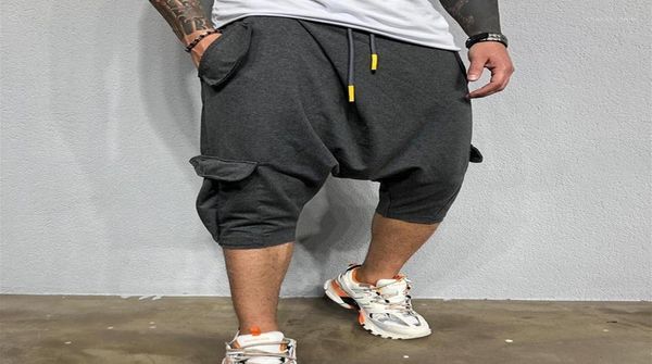 

autumn men pants hip hop harem joggers pants 2020 new male trousers mens joggers solid multipocket sweatpants mxxl11401514, Black