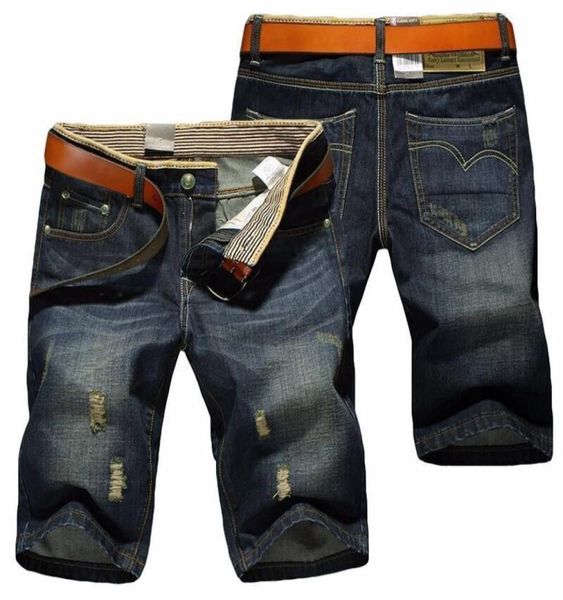 

mens fashion summer casual cotton shorts jeans boardshorts male ripped pants plus size9594772, Blue