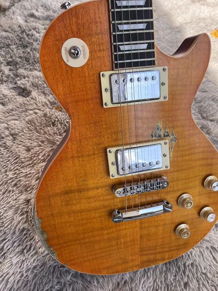 

electric guitar, flame maple g les standard,
