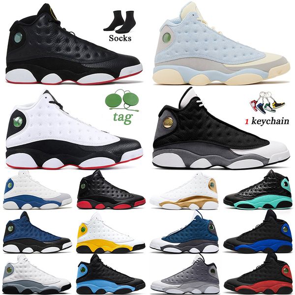 

jumpman 13 playoffs 13s basketball shoes women mens designer sneaker solefly black flint wolf grey dirty bred french blue obsidian hyper roy