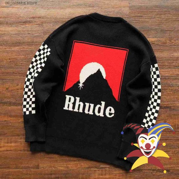 

men's sweaters half moon cashew jacquard sweater men women casual o-neck sweatshirts t230819, White;black