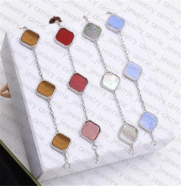 

designer bracelets classic clover bracelet fashion five flower for man woman gold silver optional 18 color 174699, Golden;silver