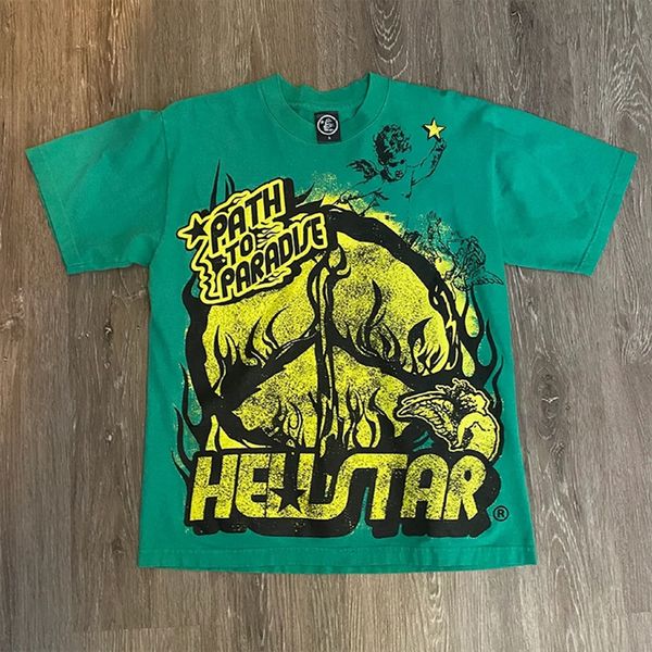 

men's tshirts hellstar large short sleeve racing print 100 cotton 1 and women's 230818, White;black