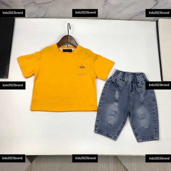 

denim shorts kids clothes child sets baby 2pcs summer animal logo polo shirt and letter printing shorts tracksuit outdoor ing, White