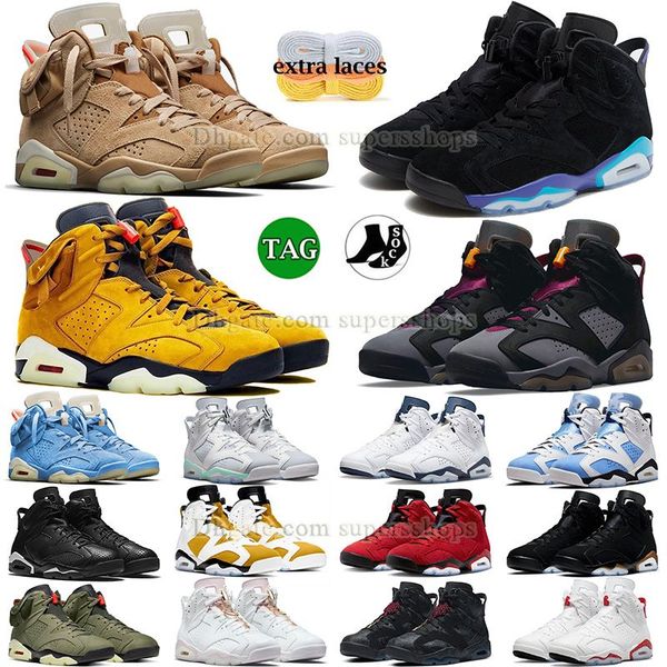 

2023 new pattern basketball shoes jumpman 6 aqua ts british khaki yellow cactus jack singles day mens womens sneaker 6s chinese knotting har