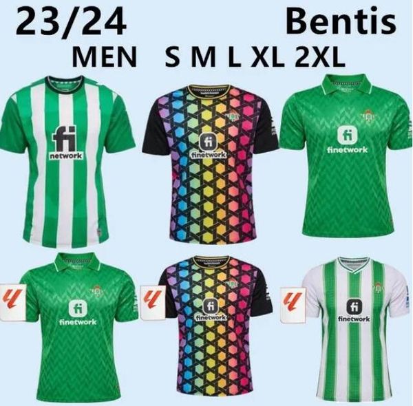 

23 24 real betis soccer jerseys copa del rey final away joaquin b.iglesias camiseta de futbol juanmi estadio fourth third 2023 special kids, Black;yellow