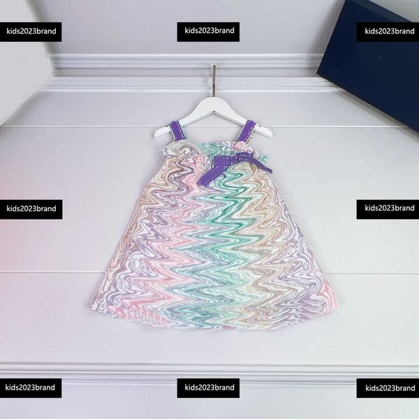 

girl clothing kids skirt baby summer dress new product fashion gradient rainbow design letter printing size 90-150 cm mar14, Red;yellow