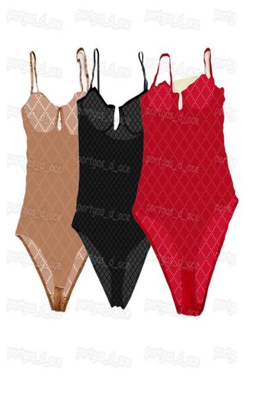 

push up underwear for women letters embroidered tulle lace bra bodysuit one piece see through bottoming leotards womens linge8254605, Red;black