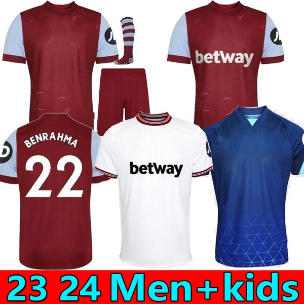 

23 24 west hams .paqueta soccer jerseys bowen antonio emerson soucek fornals downes scamacca benrahma ings 2023 2024 football shirt unifrom, Black;yellow