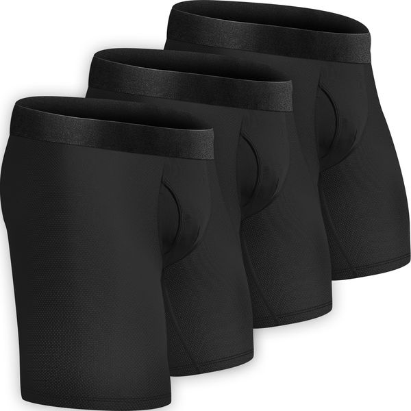 

underpants 3pcs set long leg boxer shorts mesh men panties breathable male underwear for homme boxershorts box 230818, Black;white