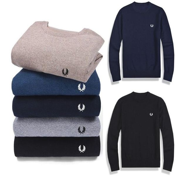 

men's sweaters autumn and winter wheat embroidery solid color fashion casual longsleeved sweater 230818, White;black
