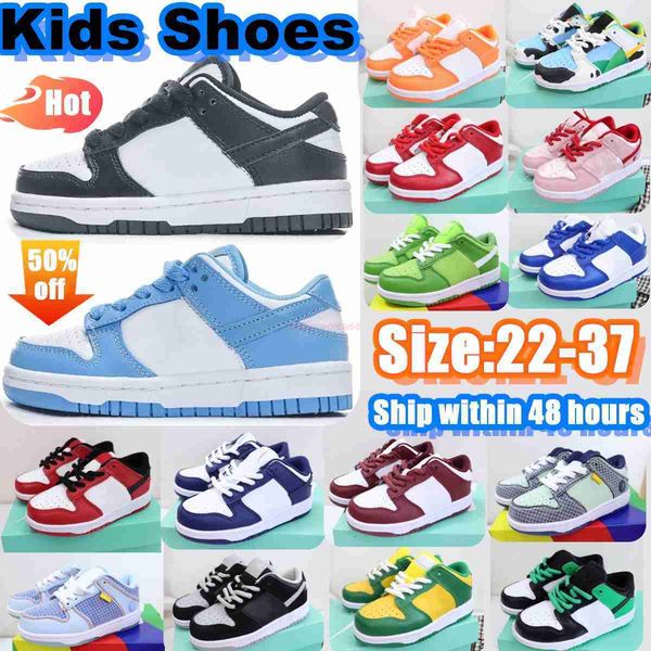 

kids shoes todders chunky panda youth sneakers girls boys sb university blue low shoe children trainers running skateboard shoe, Black