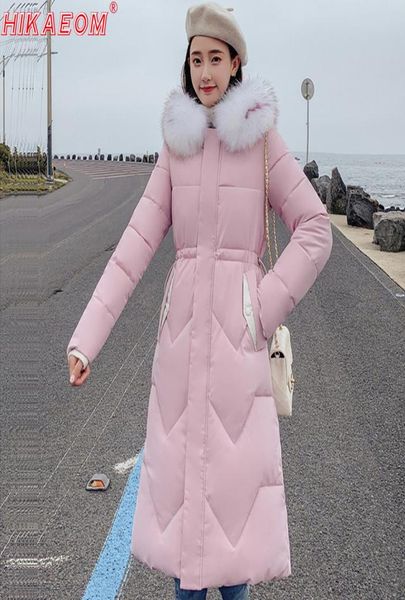 

2019 new style trendy parkas women winter coats cotton padded warm maxi puffer ladies long coats parka femme jacket2093984, Black