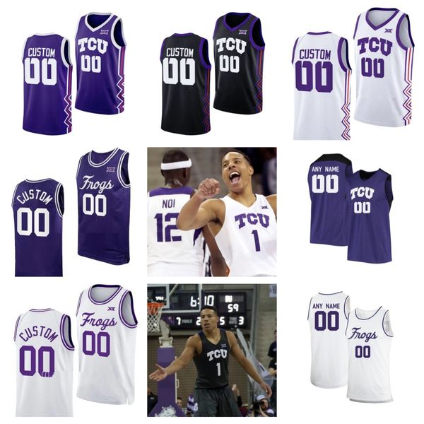 

custom ncaa tcu horned frogs basketball jersey 0 darius ford jersey 35 cole despie 4 eddie lampkin jr. 10 damion baugh 11 rondel walker jers, Black