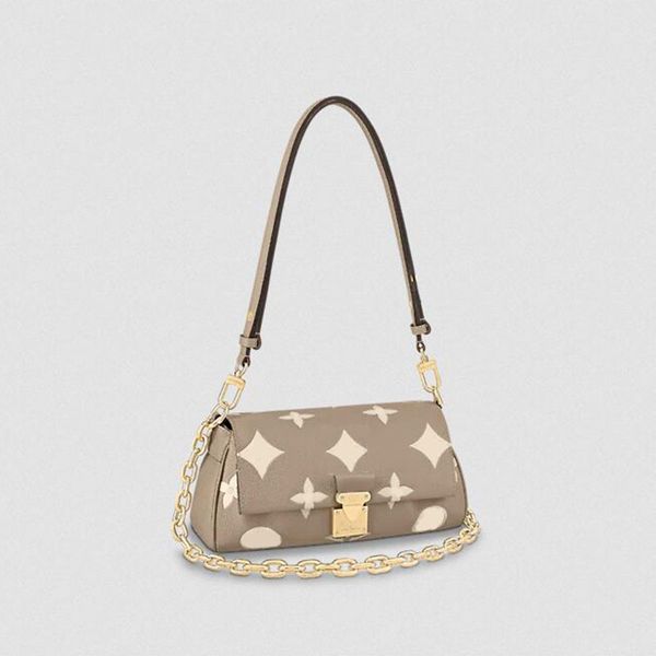 

favorite bags m45859 black beige monograms embossed leather women chain shoulder bag luxury designer functional cross body hobo m45836 m4639