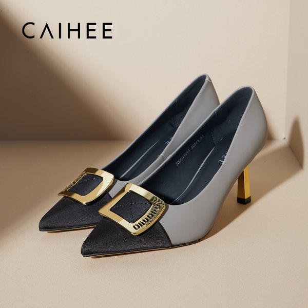 

dress shoes caihee 2023 spring and autumn french square buckle single 230818, Black