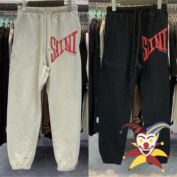 

men's pants red letter saint michael sweatpants men women jogger drawstring pants t230819, Black