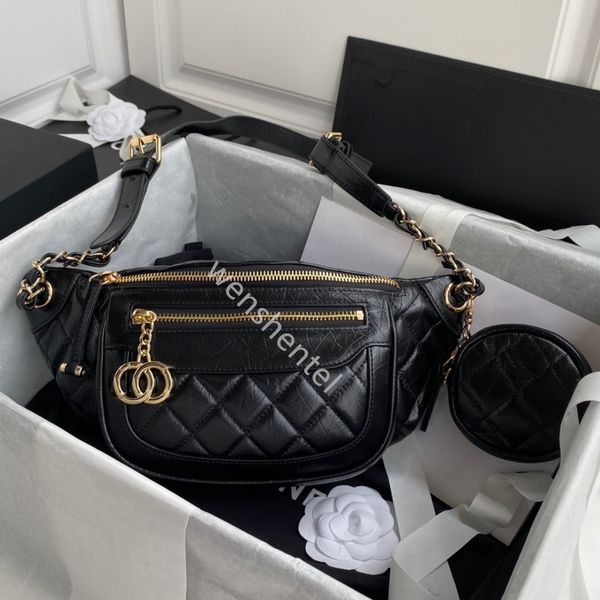 

channel classic waist bag chain hobos crossbody bags designer coin purse chest bag diamond pattern soft sheepskin handbags 10a handcraft men