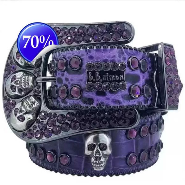 

2023 designer bb belt simon belts for men women shiny diamond belt black on black blue white multicolour with bling rhinestones as giftl, Blue;gray