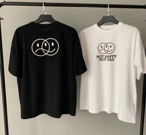 

2021ss casual oversize embroidery s tshirt men women 11 vtm tee s shop not happy not sad t shirt x071378653, White;black