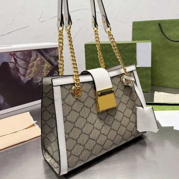 

fashion luxury chain bag women's tote handbag crossbody bags women handbags padlock buckle inner double pocket classic letter prints go