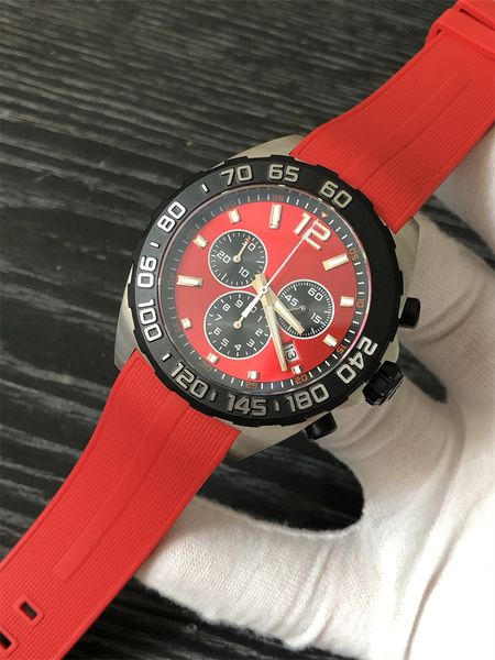 

men's watch multifunctional six needle timing calendar waterproof super original 1:1 selling, Slivery;brown