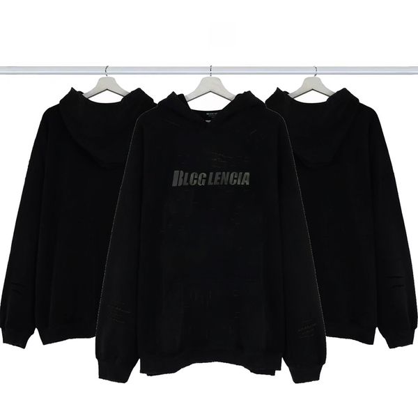 

blcg lencia autumn winter oversize hoodies men carbonized compact spinning fabric wardrobe essentials sweatshirts warm plus size brand cloth, Black