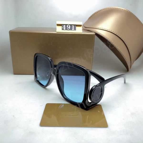 

2023 new sunglasses for women glasses model 491 logo designer men's and women's same style sunglasses with box uv protection, White;black