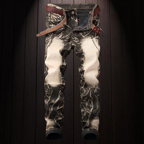 

vintage jeans men new design hip hop pants streetwear light wash jeans mens long pants232t, Blue