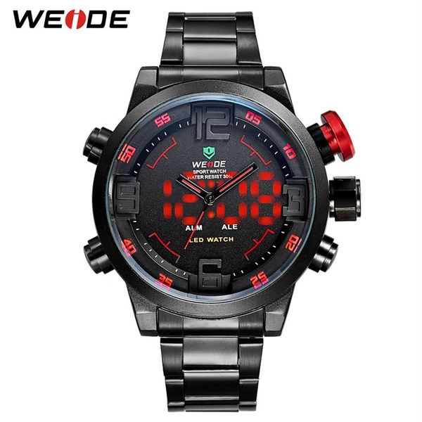 

weide mens sports business military army quartz movement analog led digital automatic date alarm wristwatches relogio masculino311o, Slivery;brown