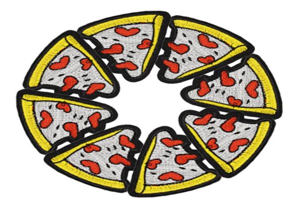 

diy pizza patches for clothing iron embroidered patch applique iron on patches sewing accessories badge stickers for clothes bag4127358, Black
