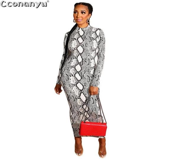 

women snake skin dress print womens snake skin sheath long sleeve zipper deep v midi bodycon elegant party dress2391984, Black;gray