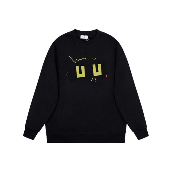 

mens hoodies hoody pullover sweatshirts loose long sleeve jumper mens women clothing fashion hoodie with embroidery-zz33, Black