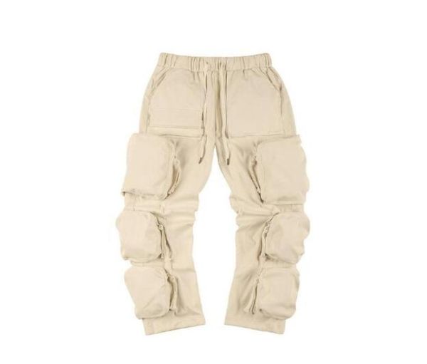 

pocket cargo pants men women quality joggers drawstring sweatpants trousers hip hop8547099, Black