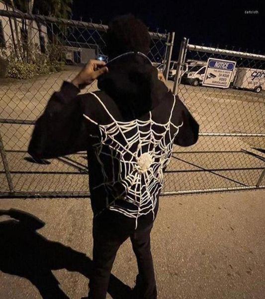 

men039s hoodies goth men clothing sweatshirt hoodie full back web print streetwear harajuku y2k pullover winter casual zip jack7658428, Black